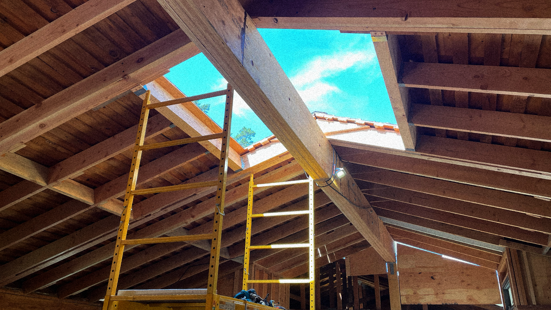 Roof framing from inside