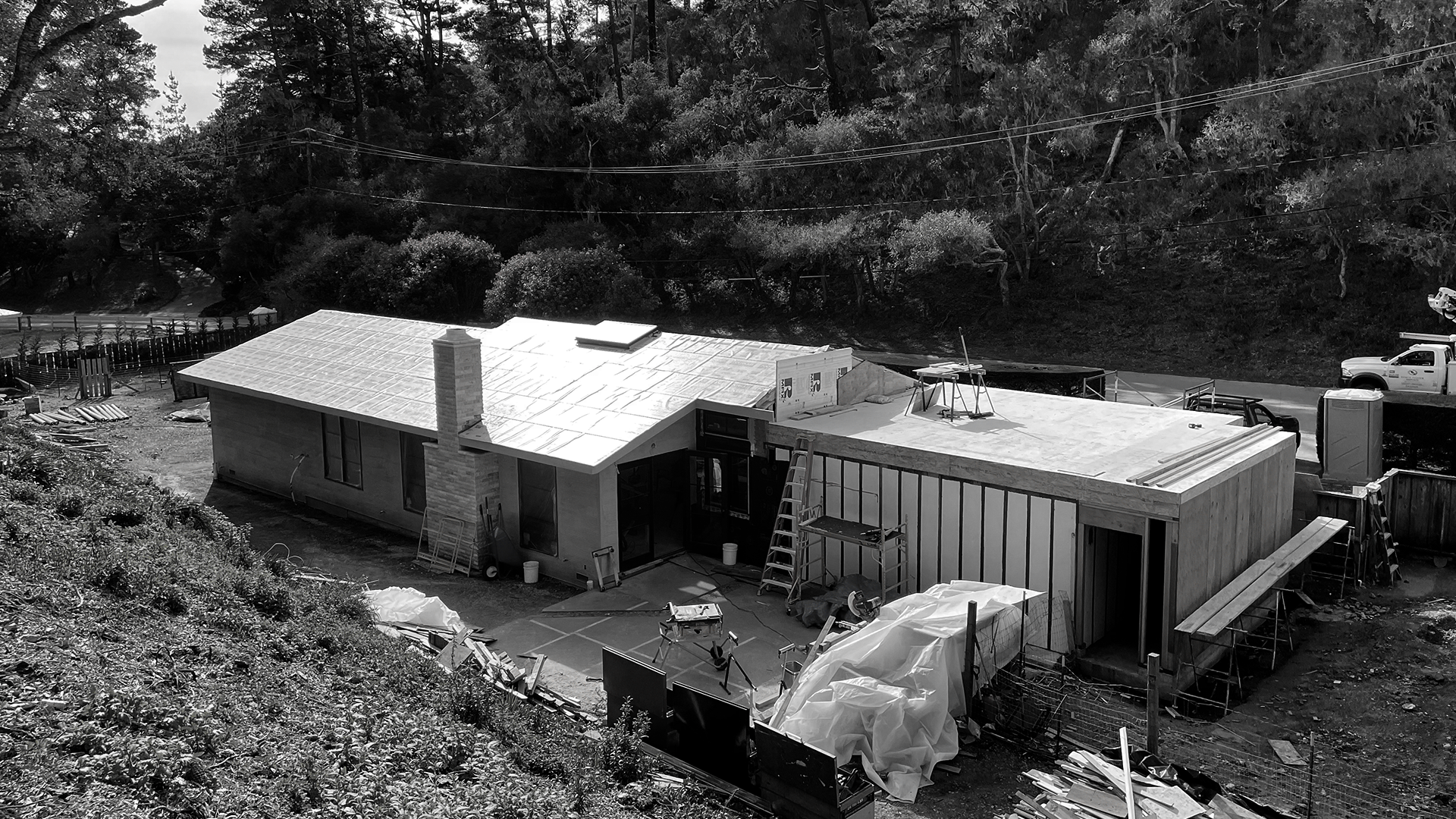Aerial mid-build