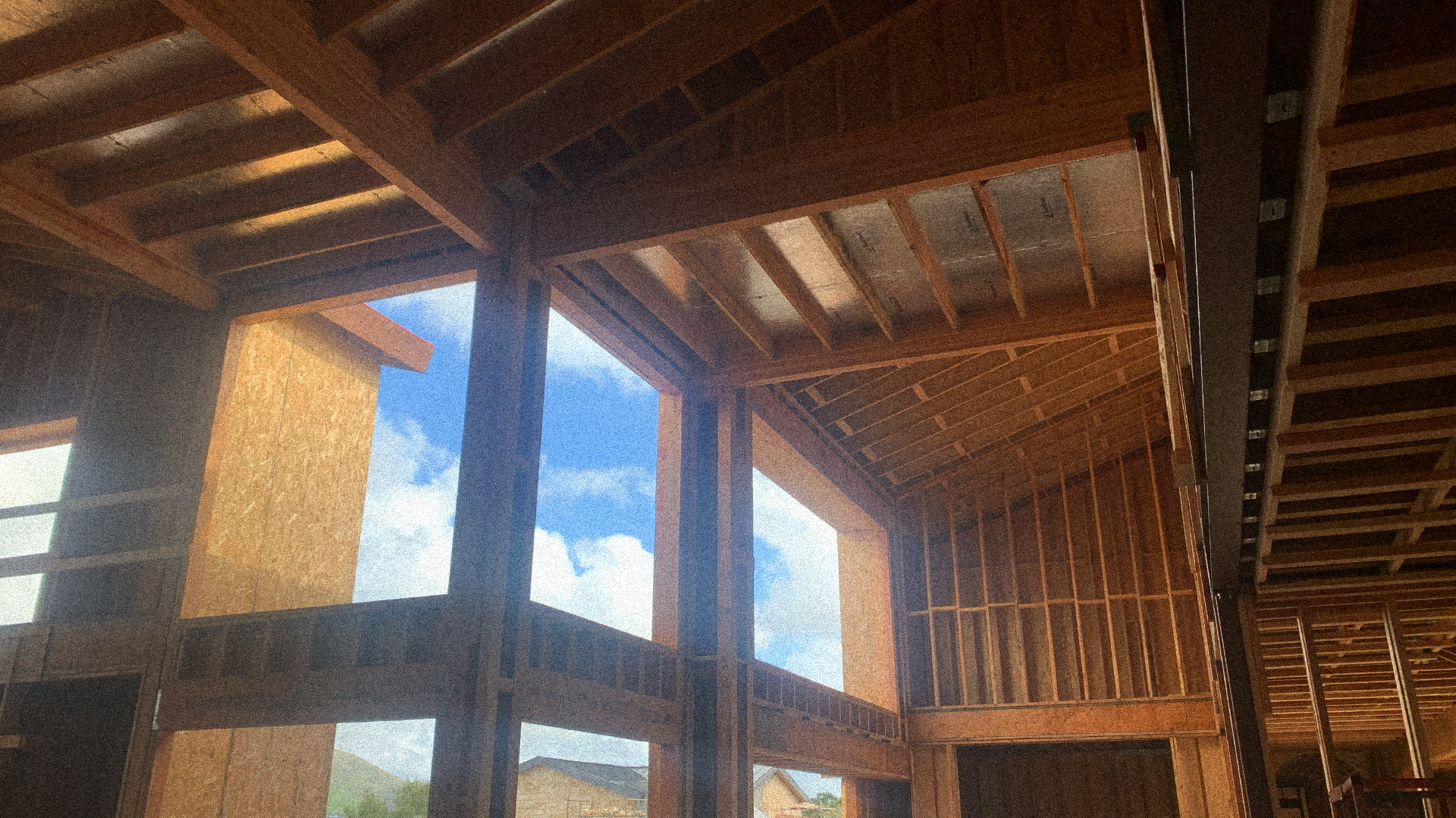 Frame interior with mountain view